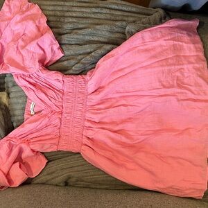 Pink Dress with Ruffle Sleeves